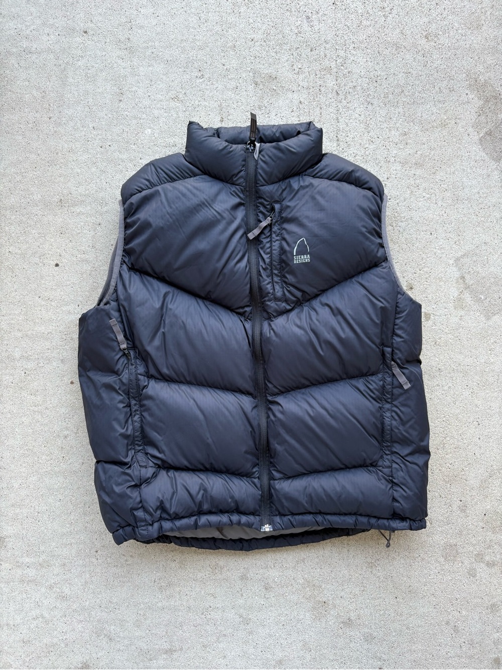 Vintage Sierra Designs Down Puffer Vest Black Micro Ripstop 23x25 Large